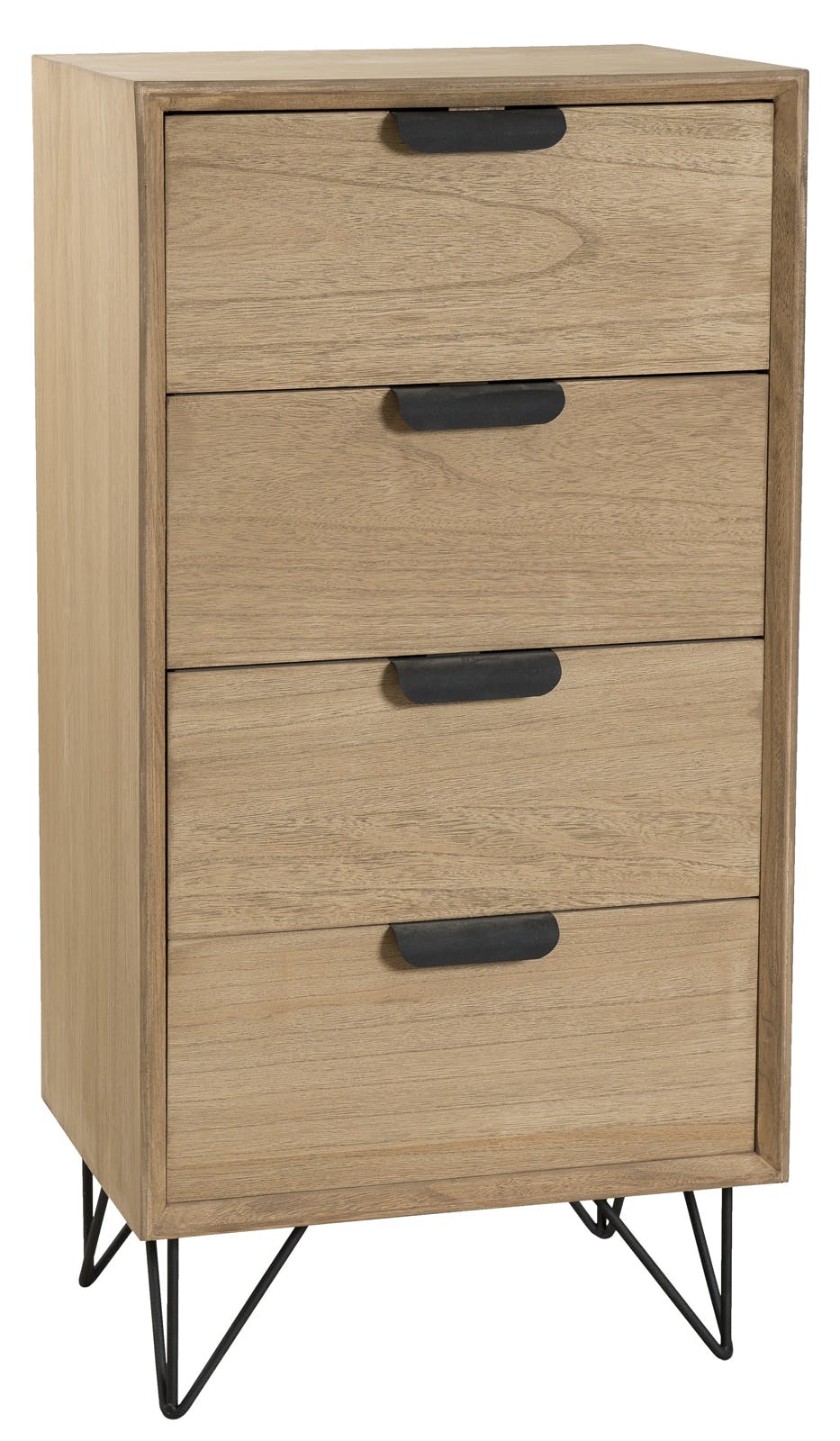 Chiffonnier bois 4 tiroirs style rétro