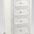 Chiffonnier bois vieilli blanc shabby romantique 5 tiroirs COMTESSE L 50 x P 40 x  H 110 AMADEUS
