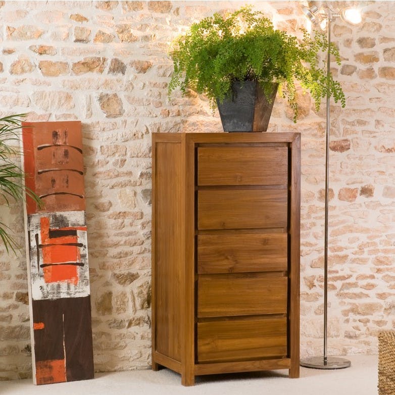 Chiffonnier moderne teck miel BISHO