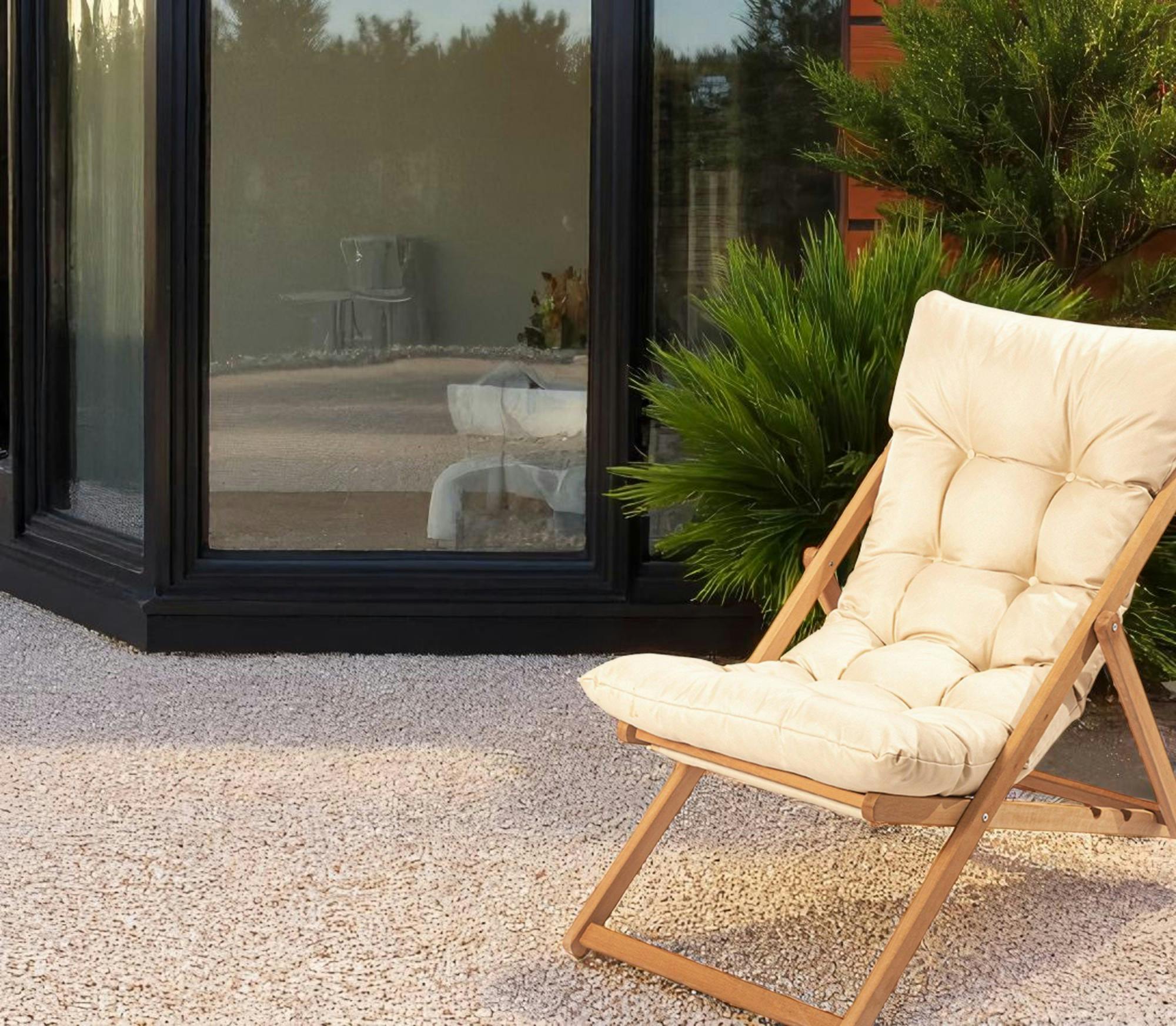 Chilienne beige confort - pliante, inclinable SORA