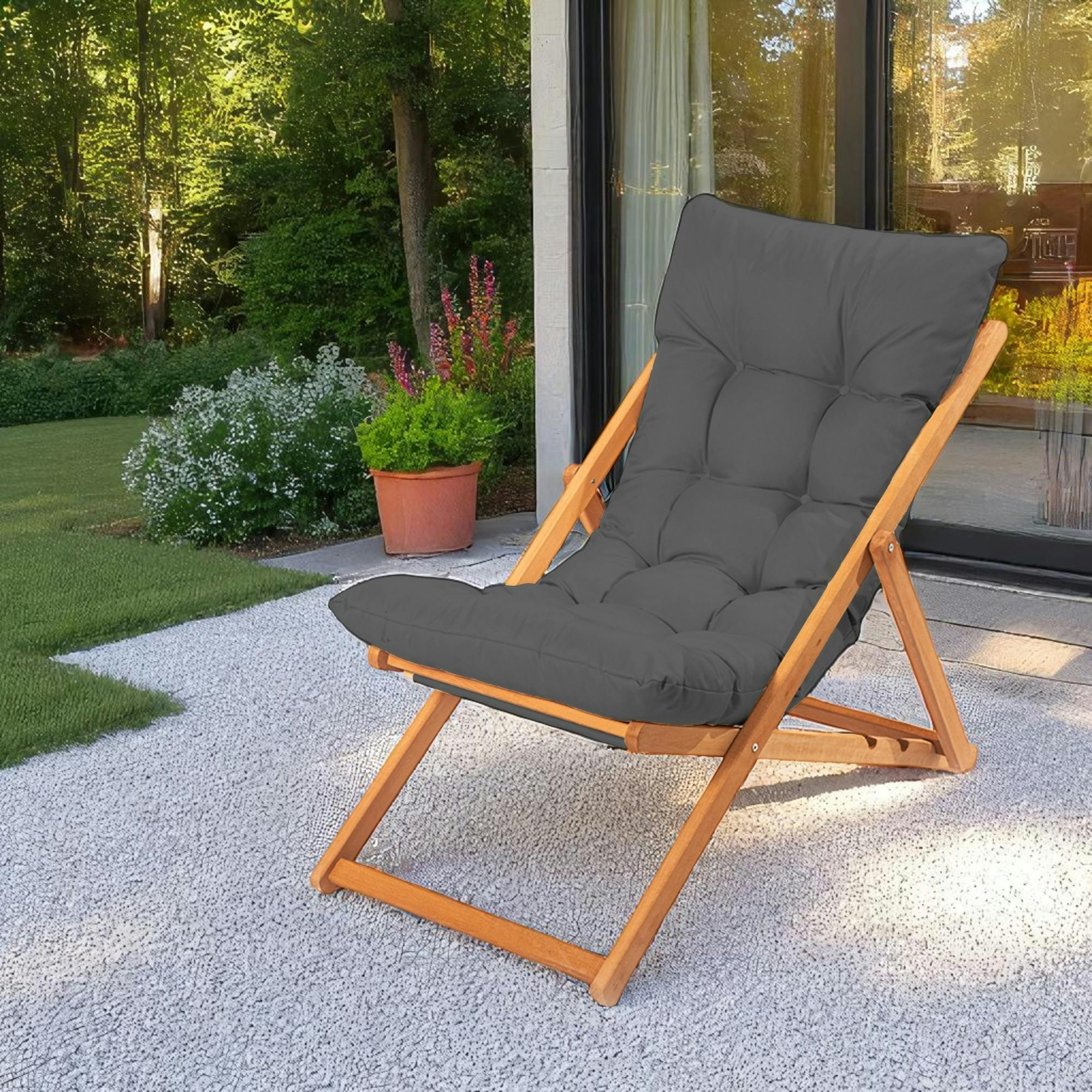 Chilienne grise confort - pliante, inclinable SORA