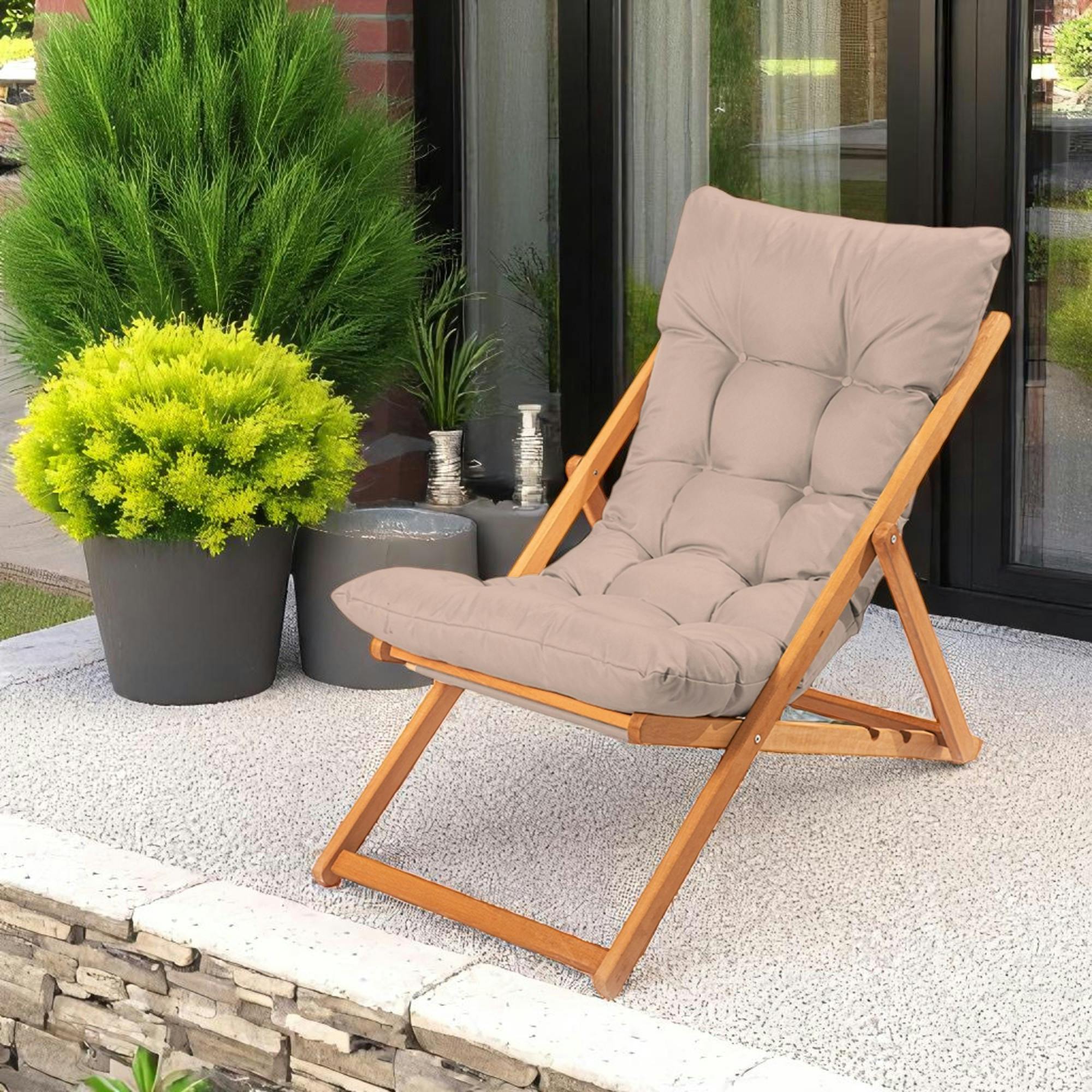 Chilienne taupe confort - pliante, inclinable SORA