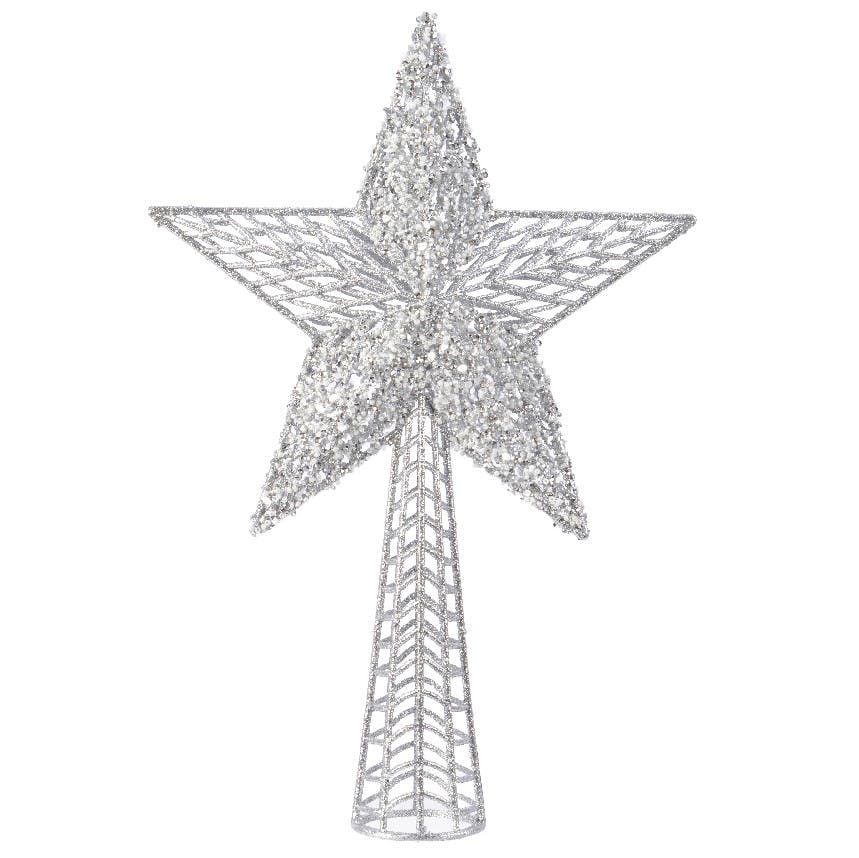 Cimier étoile argentée 36 cm