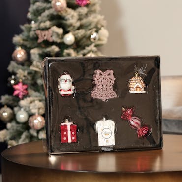 Décorations de Noël tons rouge et rose (assortiment de 20 pièces)
