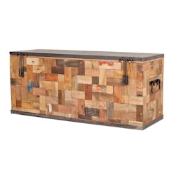 Coffre de rangement bois recyclé 100x35 CARAVELLE
