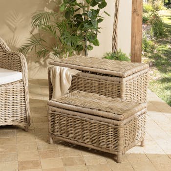 Coffre en rotin et kubu (lot de 2) MANY