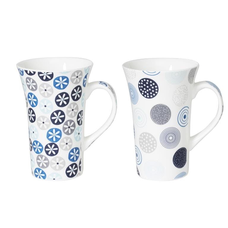 Coffret 2 Mugs Jaipur Bleu  55cl Porcelaine
