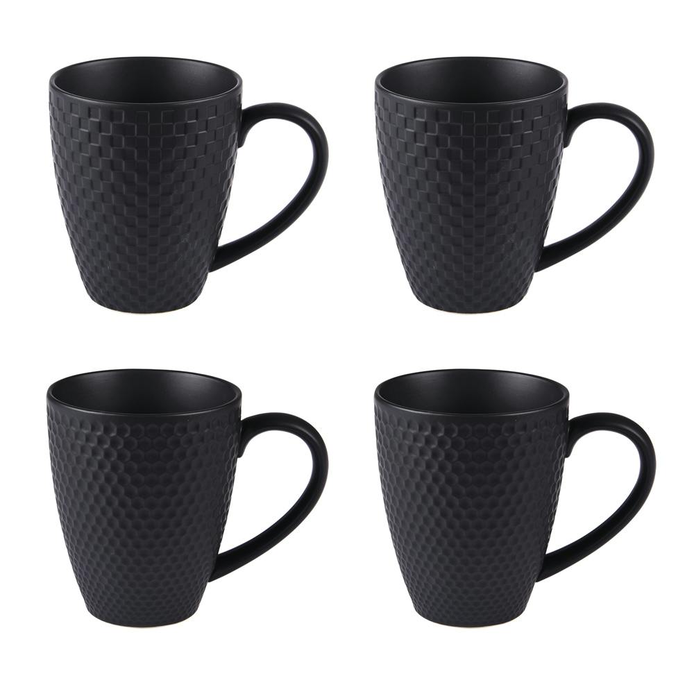 Coffret 4 mugs noir 35cl
