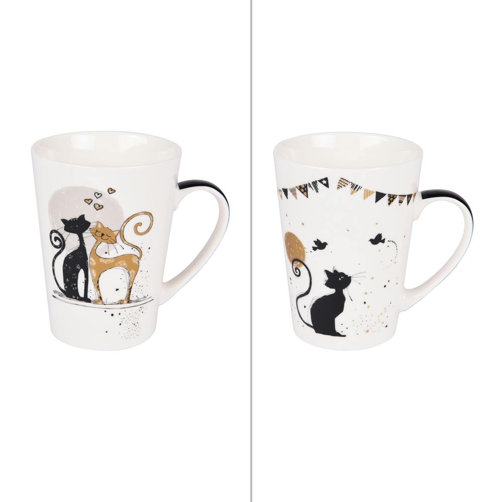 Coffret de 2 mugs XL décor "une vie de chat"