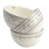 Coffret de 3 Bols Steppe en porcelaine écrue avec motifs linéaires et liseré couleur bordeaux