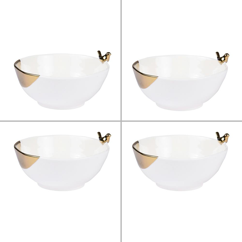 Coffret de 4 coupelles oiseaux dorés