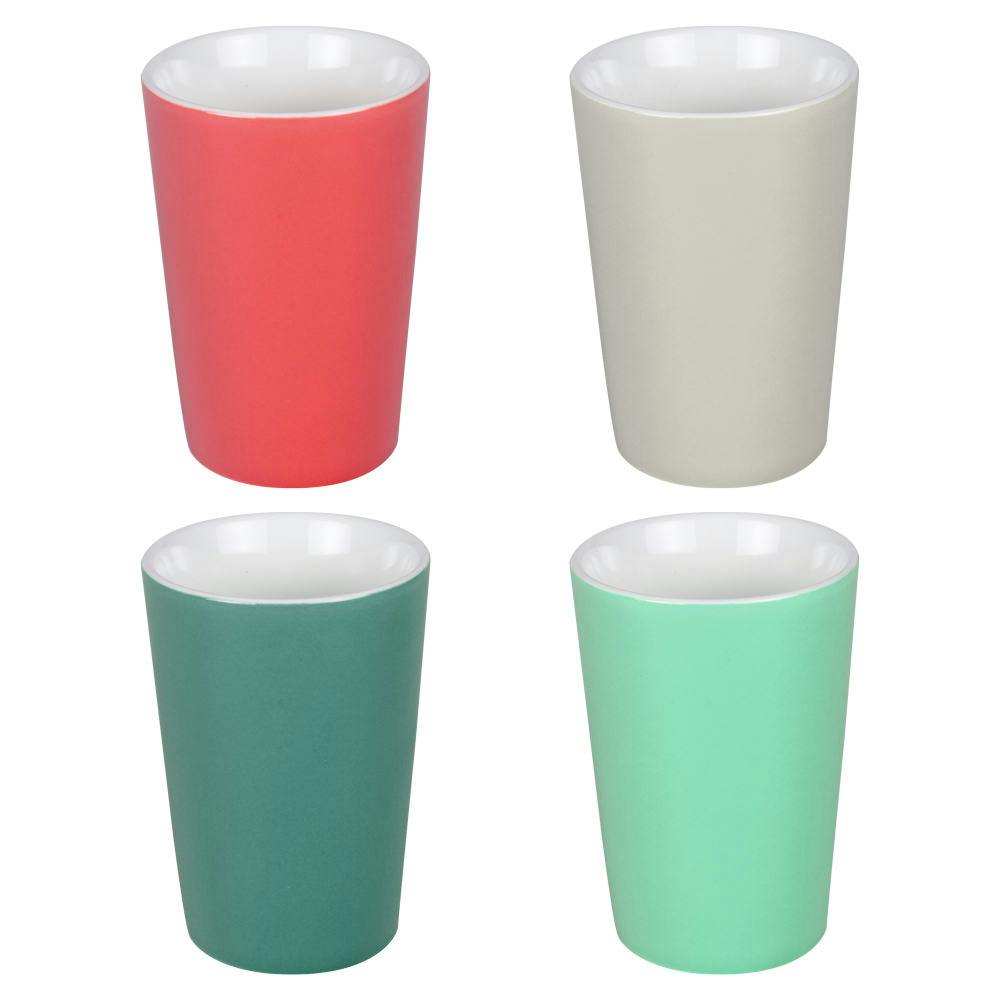 Coffret de 4 gobelets rouge vert beige vert foncé