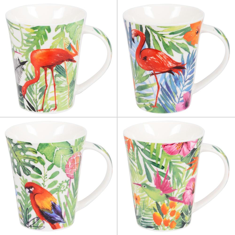 Coffret de 4 Mugs 40cl à anse Jungle colorés
