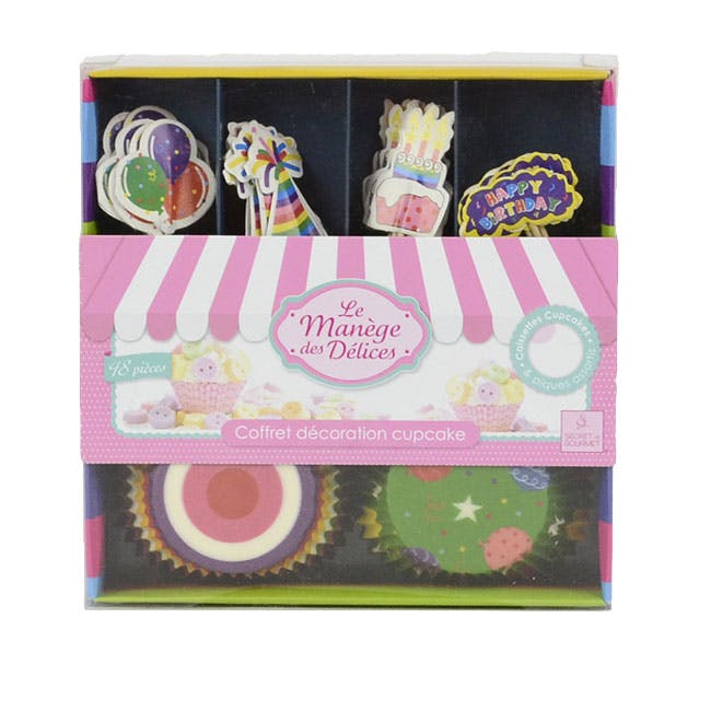Coffret décoration cupcake fête ballons