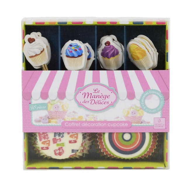 Coffret décoration cupcake gâteaux multicolores