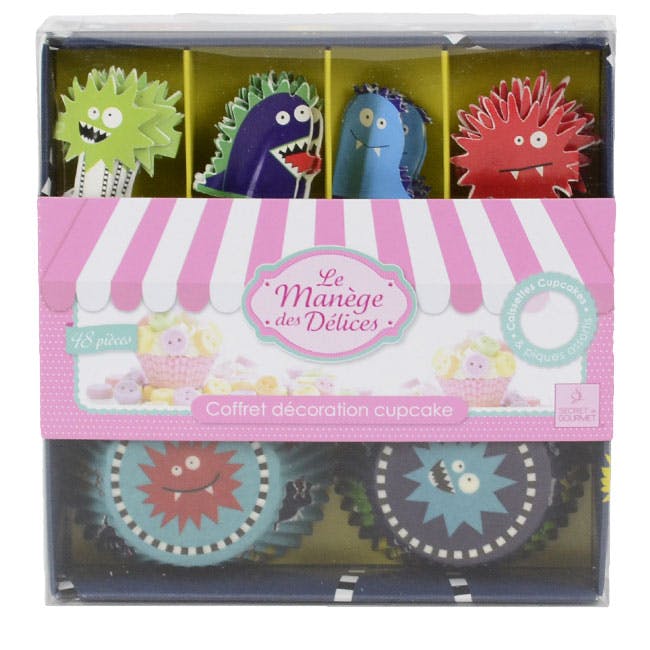 Coffret décoration cupcake monstres