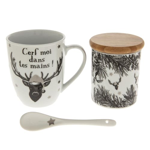 Coffret Mug de Noël motif Cerf