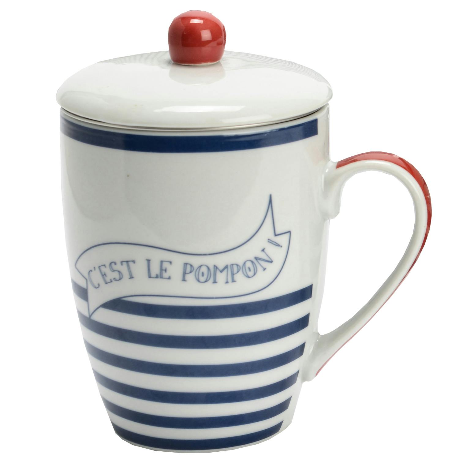 Coffret tisanière marine "C'est le pompon"