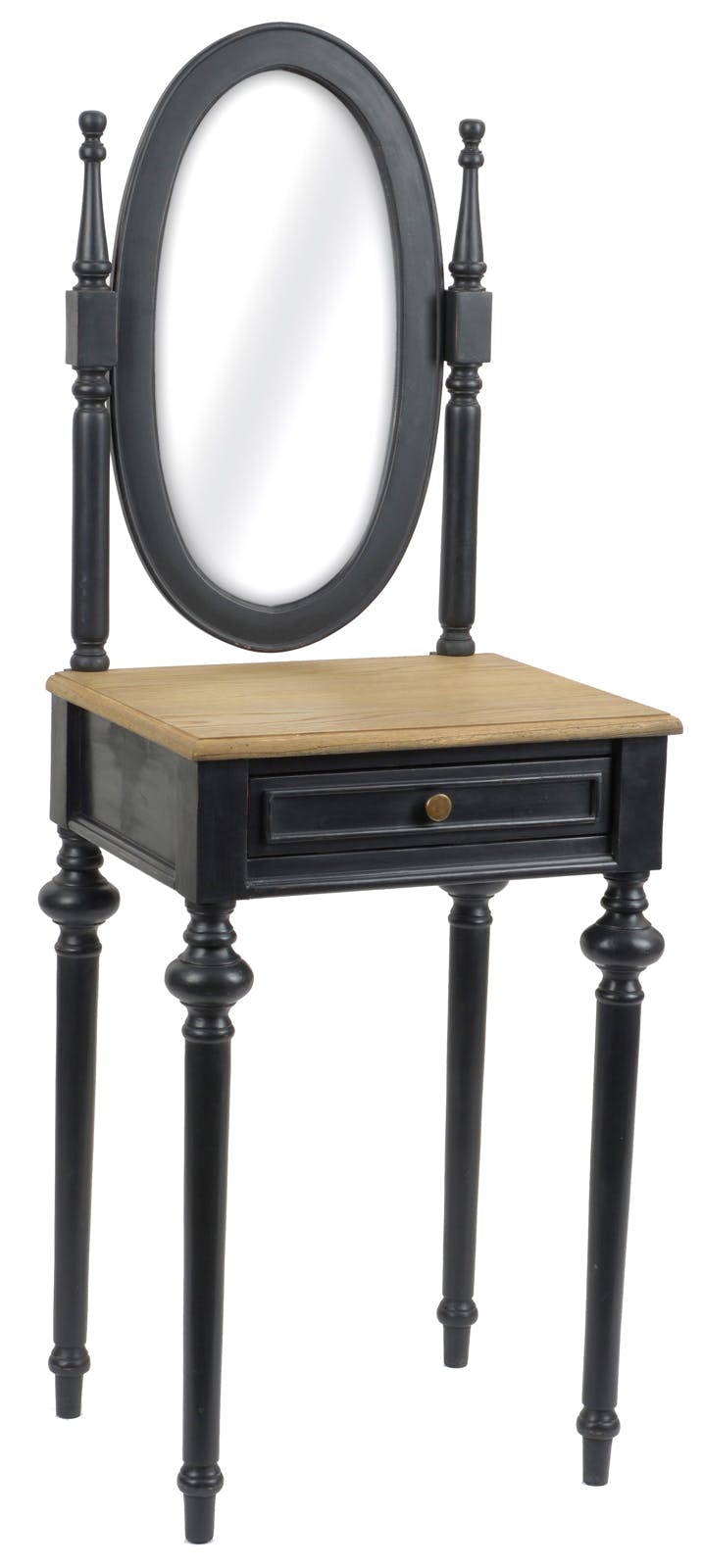 Coiffeuse pour chambre noire en bois ancien 1 tiroir NEW LEGENDE L50xP40xH137 AMADEUS