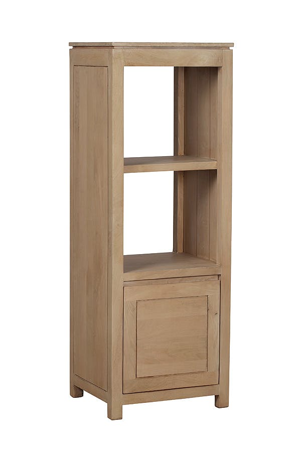 Colonne 1 porte, 2 niches ouvertes Manguier massif 48x42x135cm BOREAL CLAIR