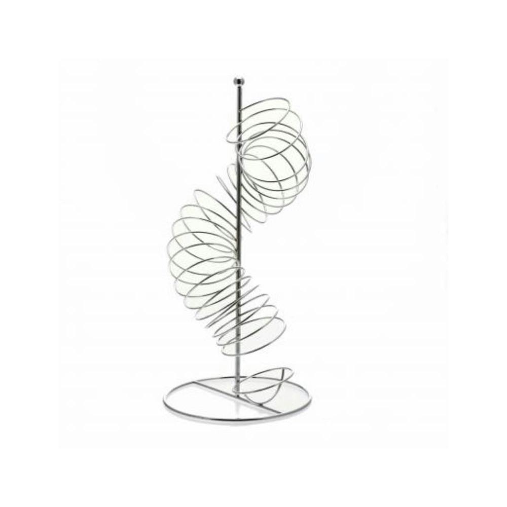Colonne à fruits forme spirale en métal chromé