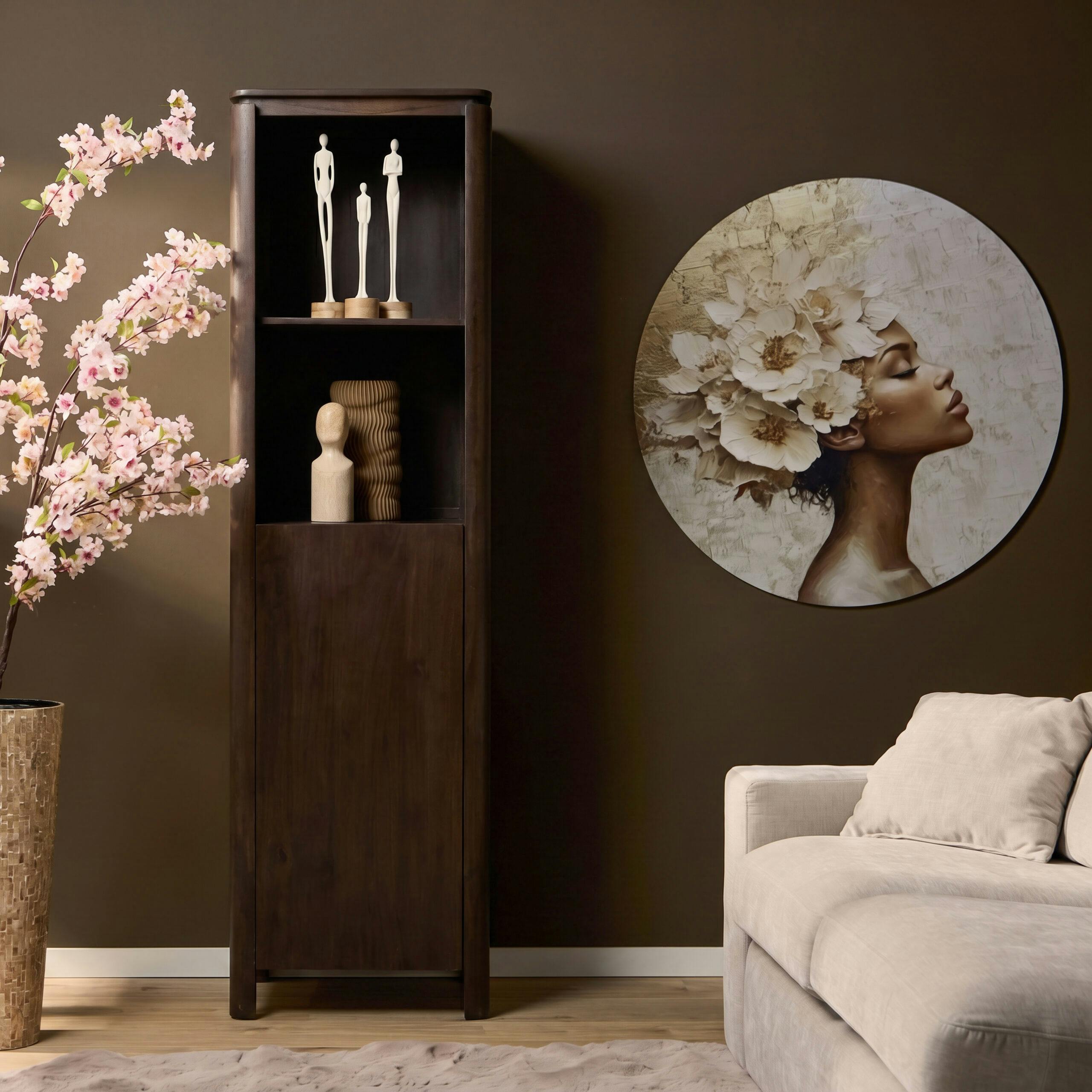 Colonne de rangement en bois marron 1 porte KASO