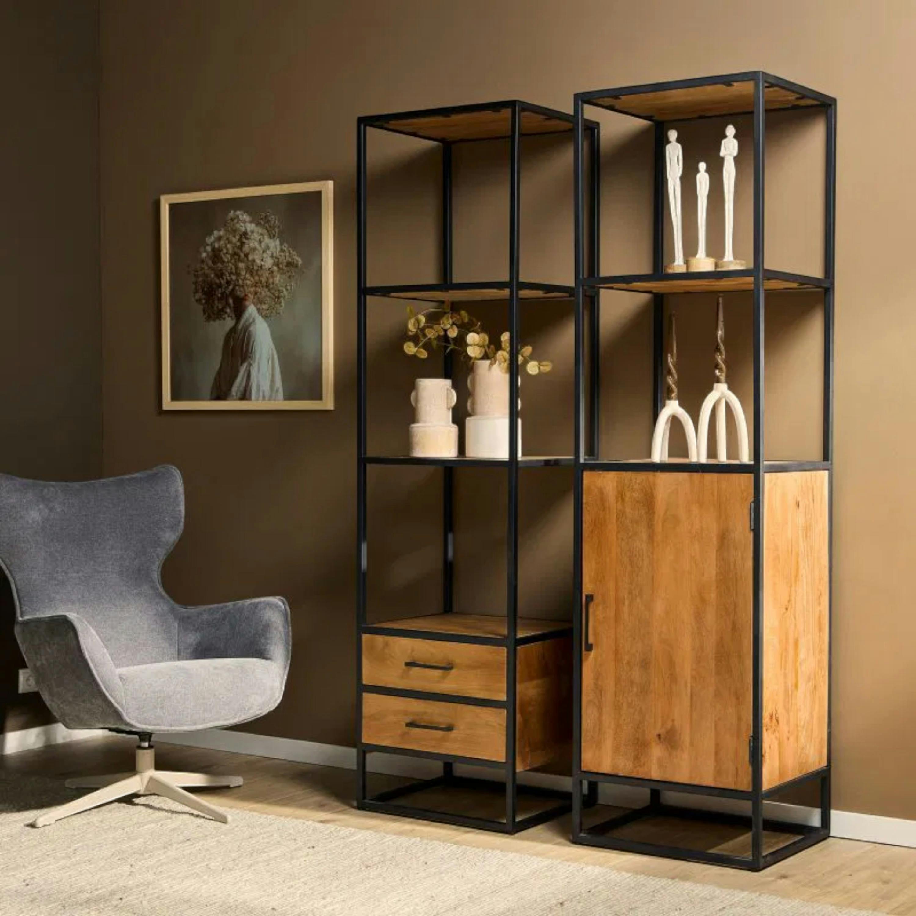 Colonne décorative en bois clair 1 porte RIVANO