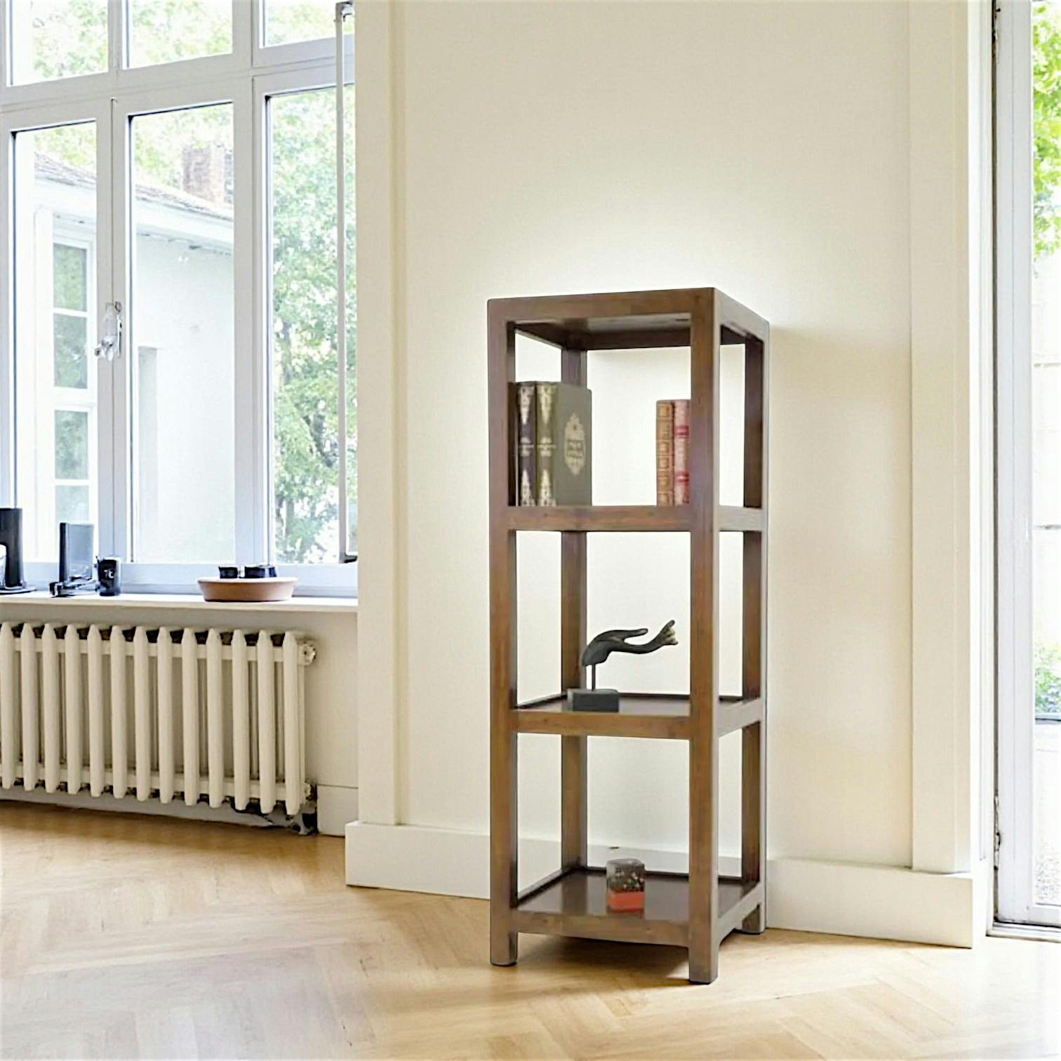 Colonne Etagère Hévéa 3 étagères 45x45x128cm HELENA