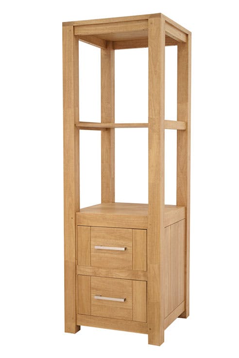 Colonne étagère moderne bois hévéa H151cm ATTAN