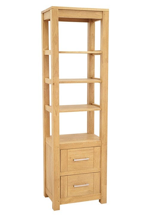 Colonne étagère moderne bois hévéa H190cm ATTAN