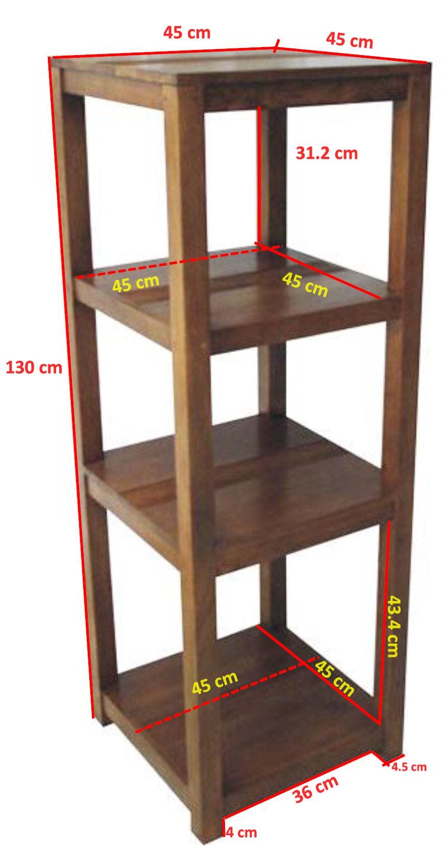 Colonne Hévéa 3 étages 45x45x130cm GALA