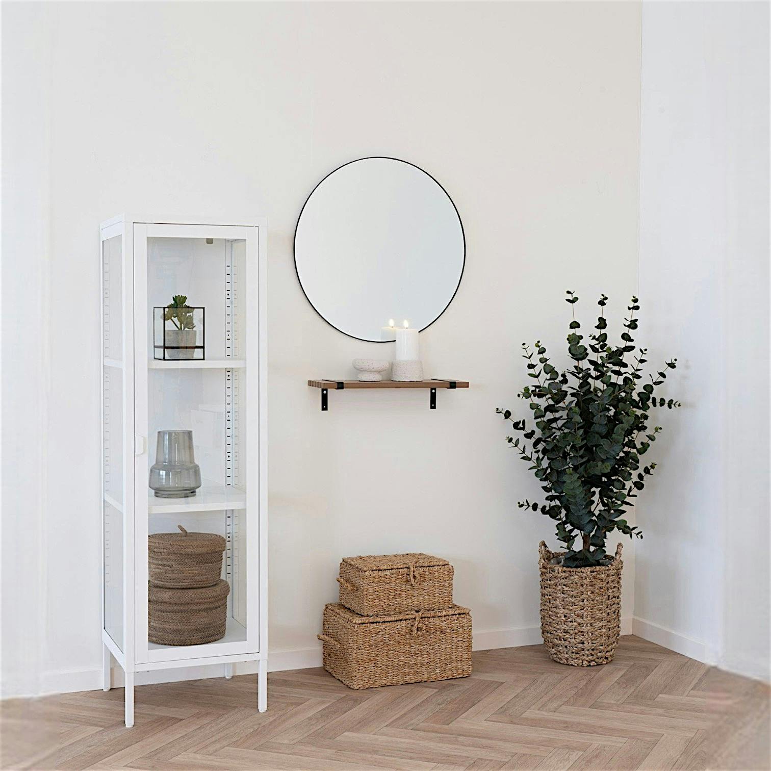 Colonne vitrée en métal blanc 140 cm ODENSE