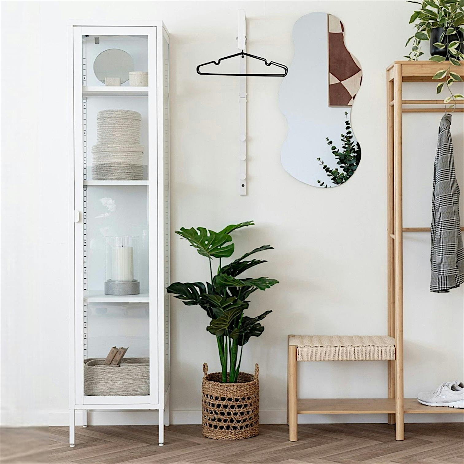 Colonne vitrée en métal blanc 180 cm ODENSE