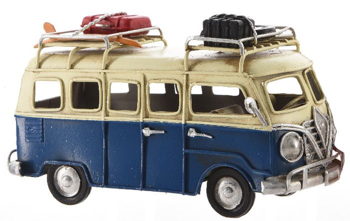Combi-van déco métal bleu 16cm