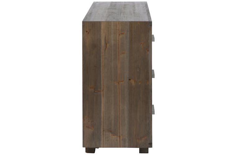 Commode 6 tiroirs bois gris et naturel, 105x38x77cm FOREST