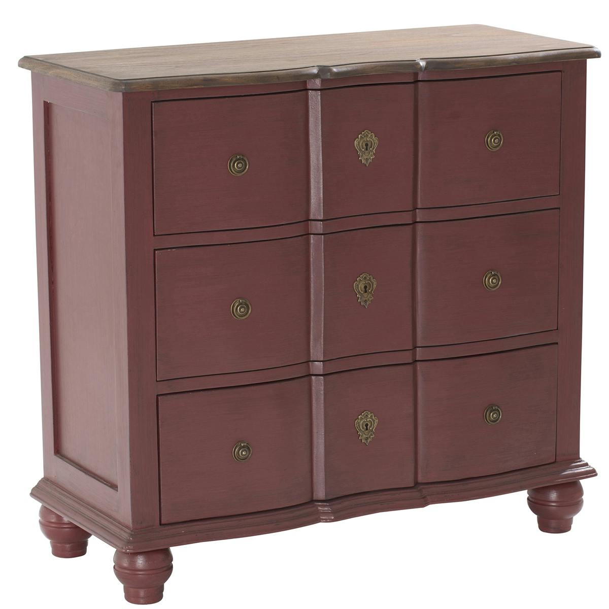 Commode baroque rouge acajou VICTORIA 2