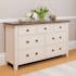Commode blanche bois recyclé 7 tiroirs BRISTOL