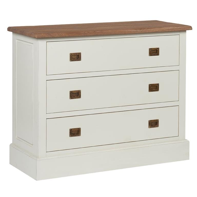 Commode blanche crème bois BRIEUC
