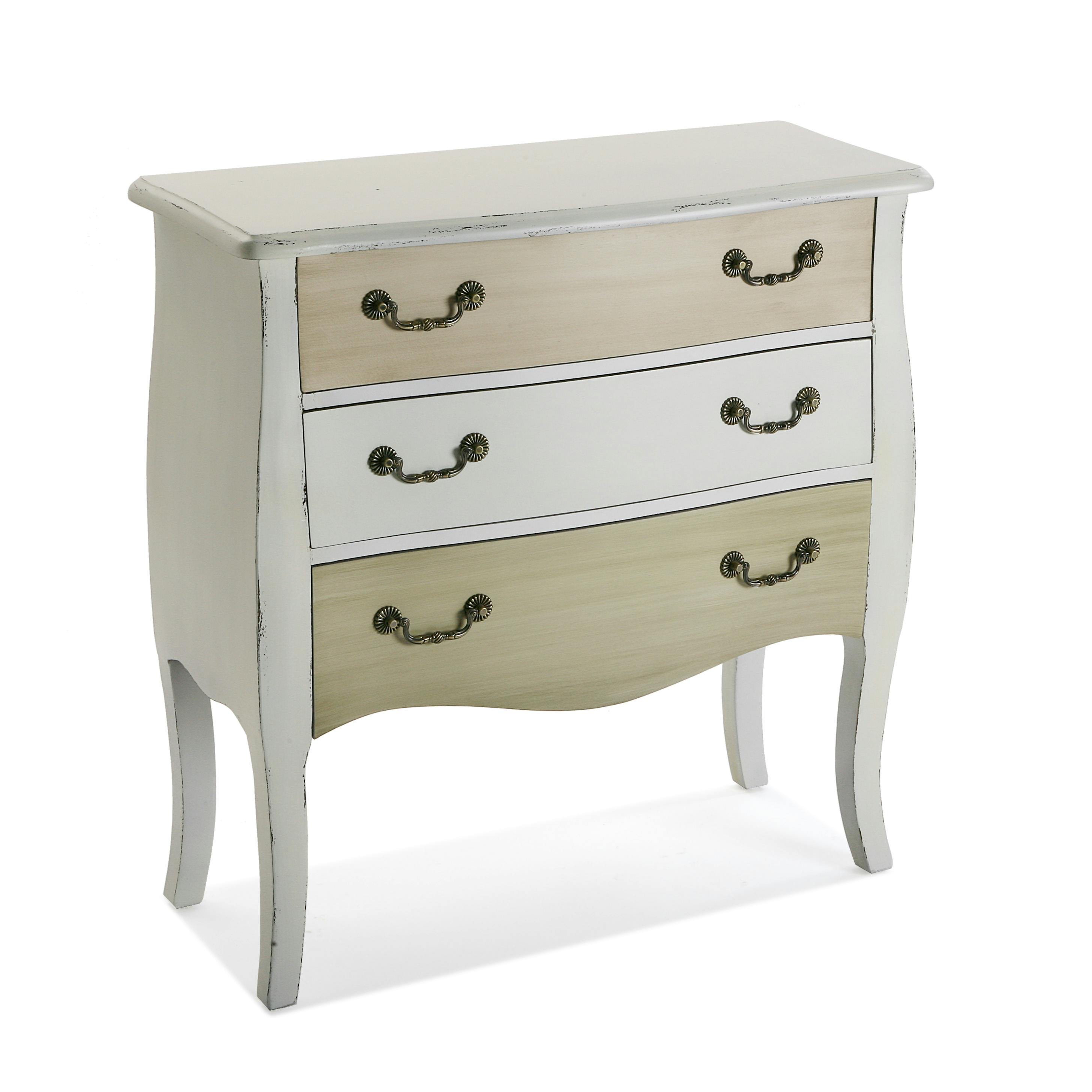 Commode blanche et bois naturel VIENNE