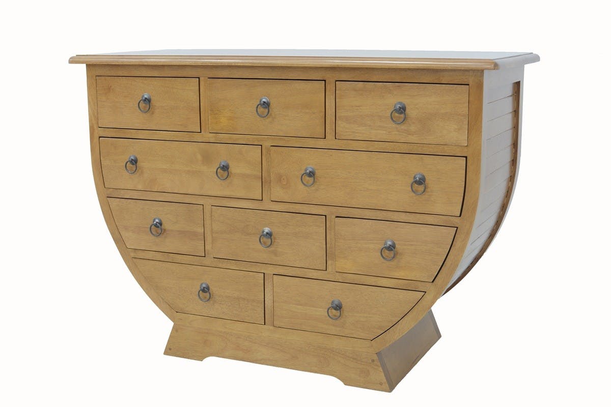 Commode bois massif 10 tiroirs TRADITION