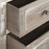 Commode bois naturel patiné grisé blanchi 3 grands tiroirs L100xP40xH80cm PAOLIA