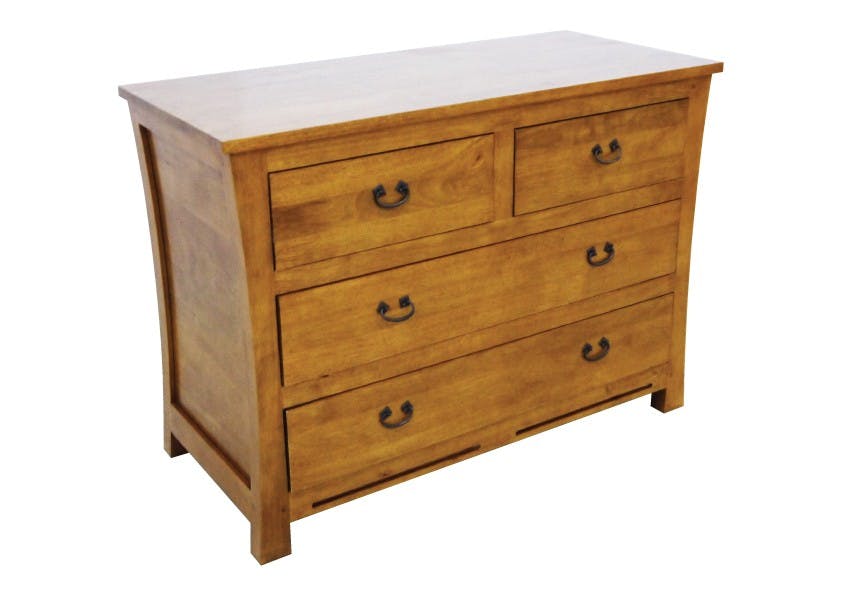 Commode chambre bois massif style exotique MAORI