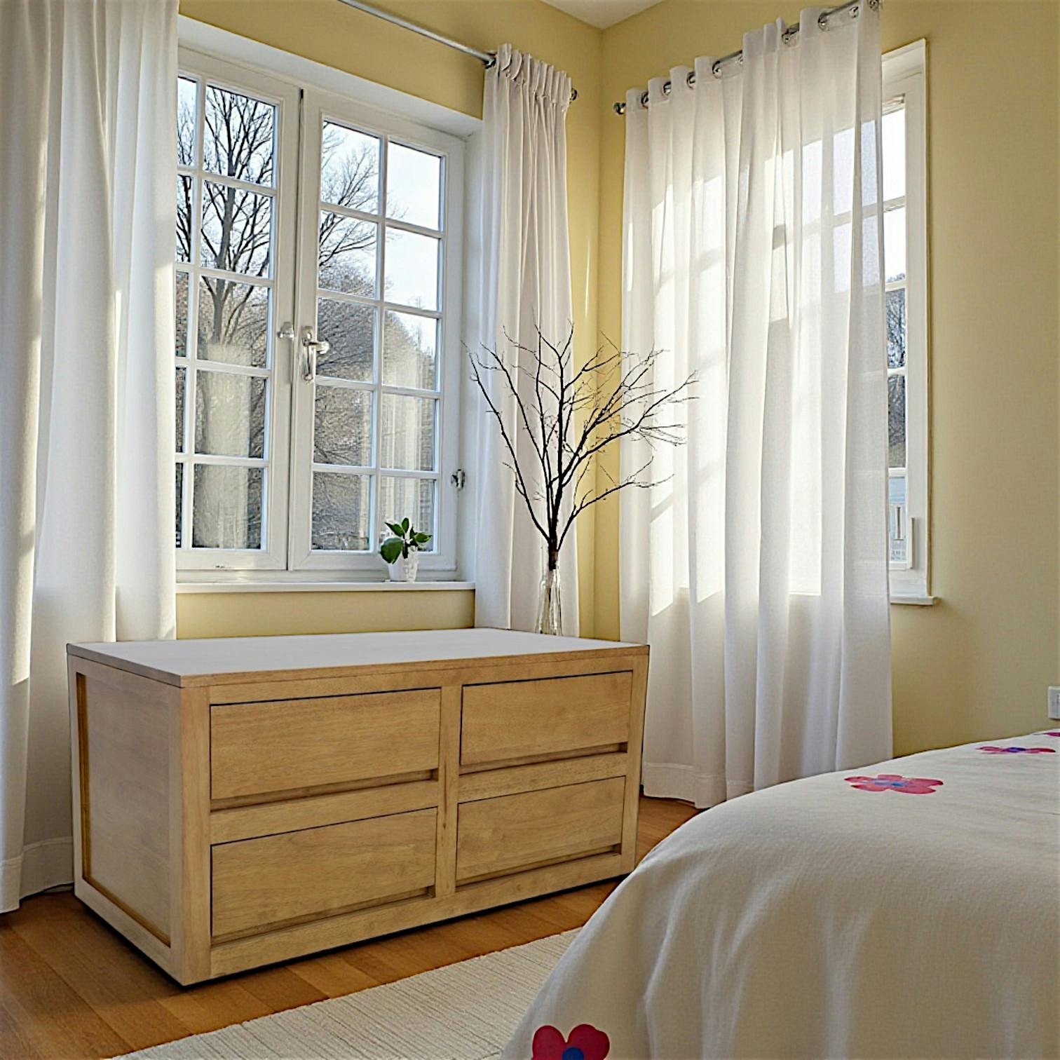 Commode chambre moderne bois massif OLGA