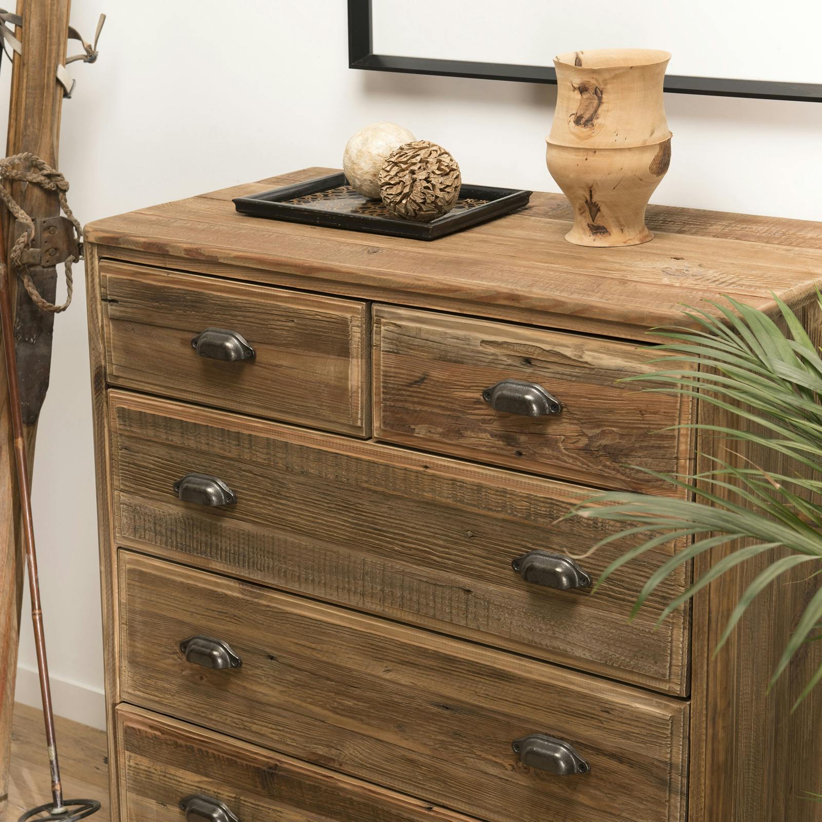 Commode de chambre en bois de pin recyclé DENVER