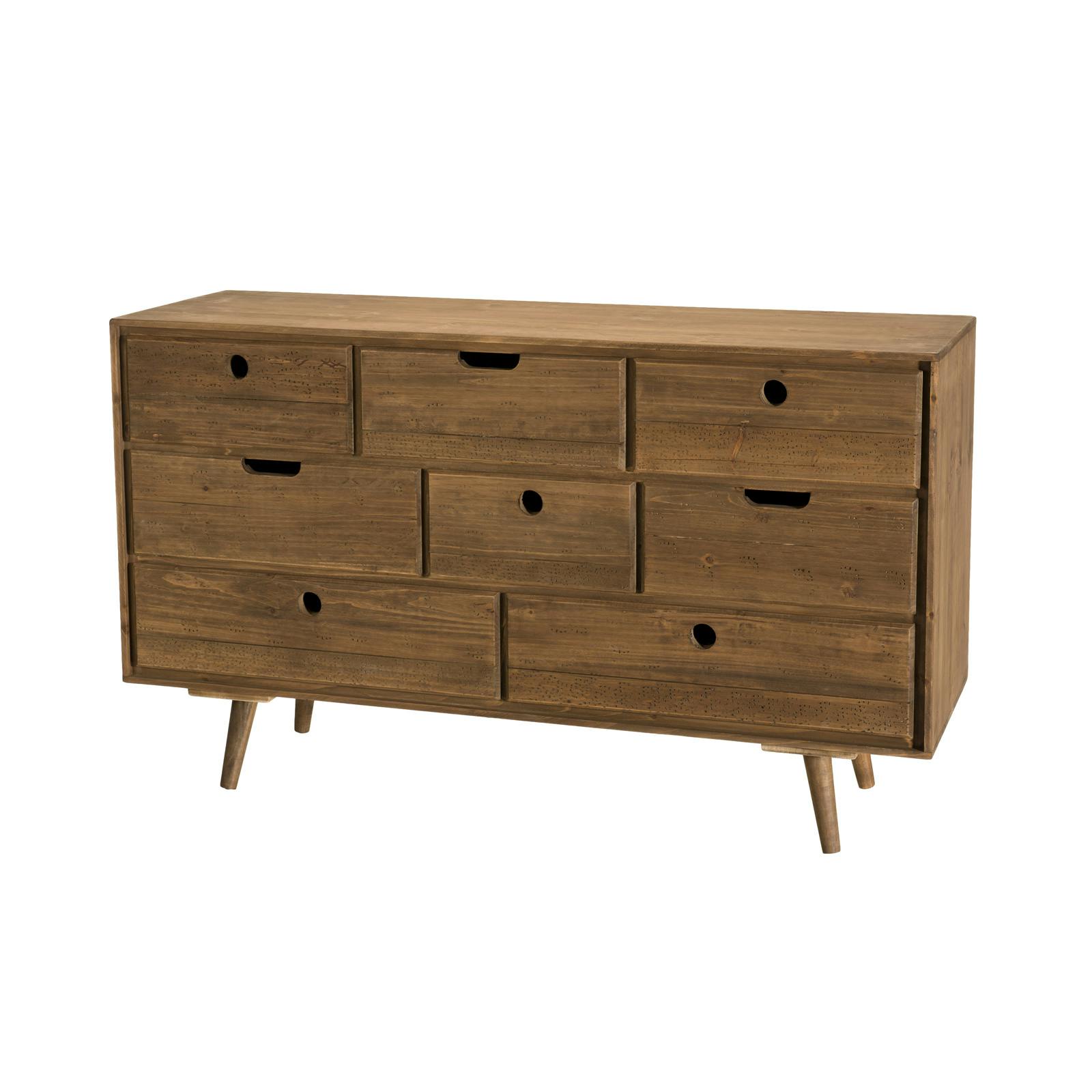 Commode de chambre en bois de sapin 8 tiroirs LIMA