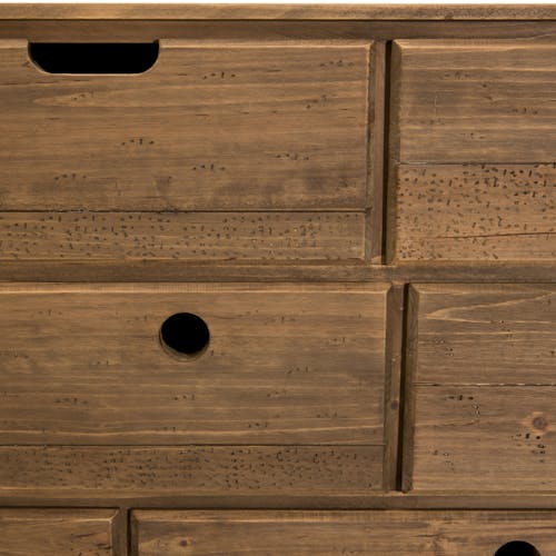 Commode de chambre en bois de sapin 8 tiroirs LIMA
