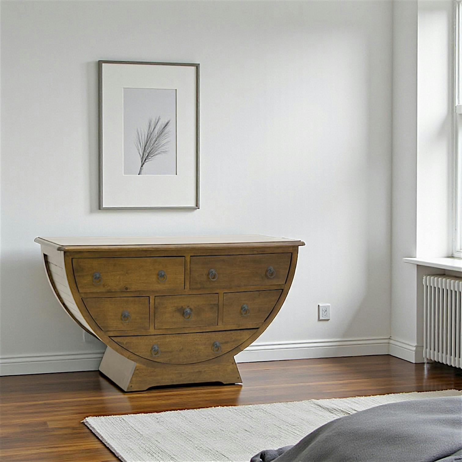 Commode demi cercle hévéa massif 110x60cm TRADITION