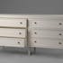 Commode double 6 tiroirs en bois blanc vieilli 160 cm LEONIE L 160 x P 40 x  H 80 AMADEUS