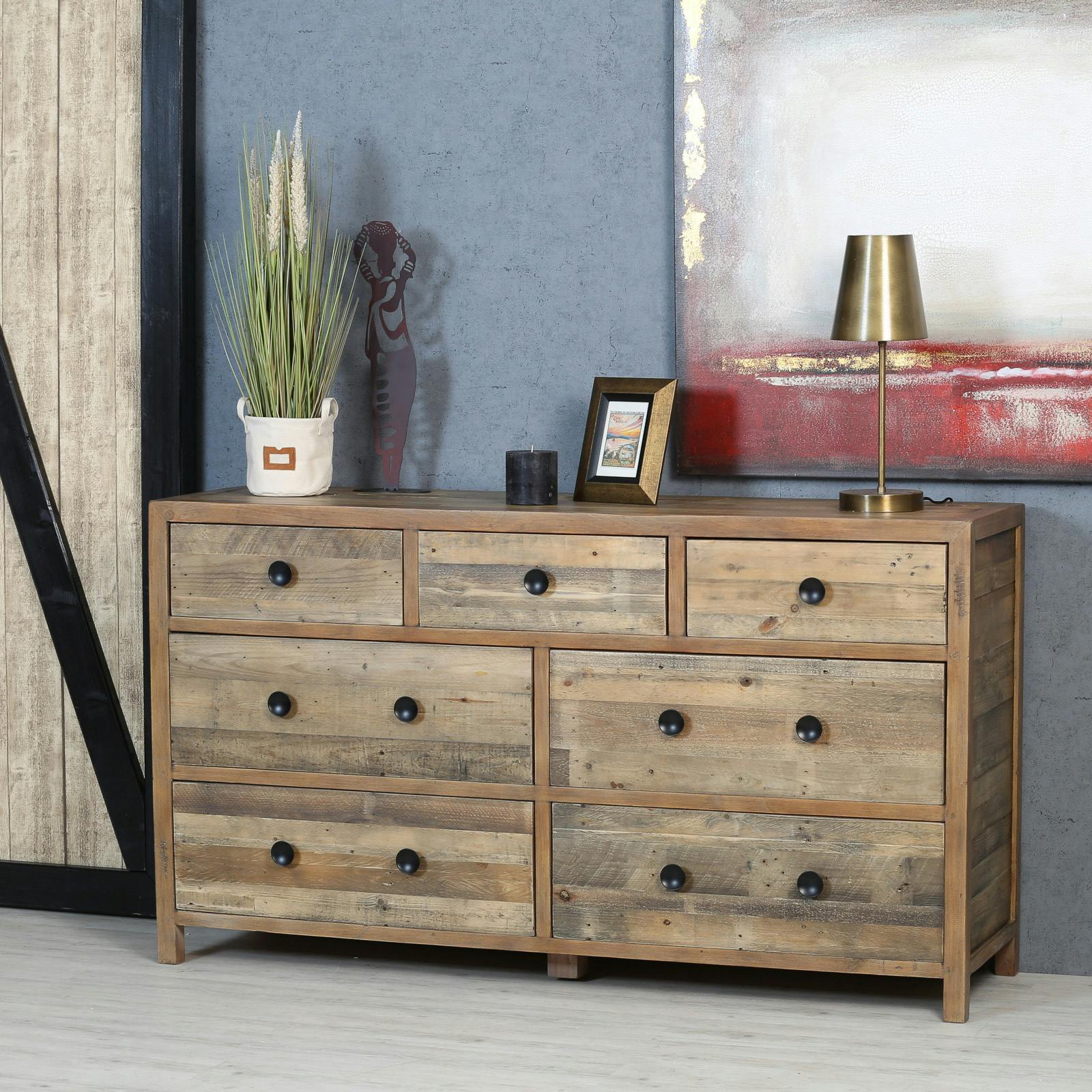 Commode en bois recyclé 7 tiroirs BRISBANE