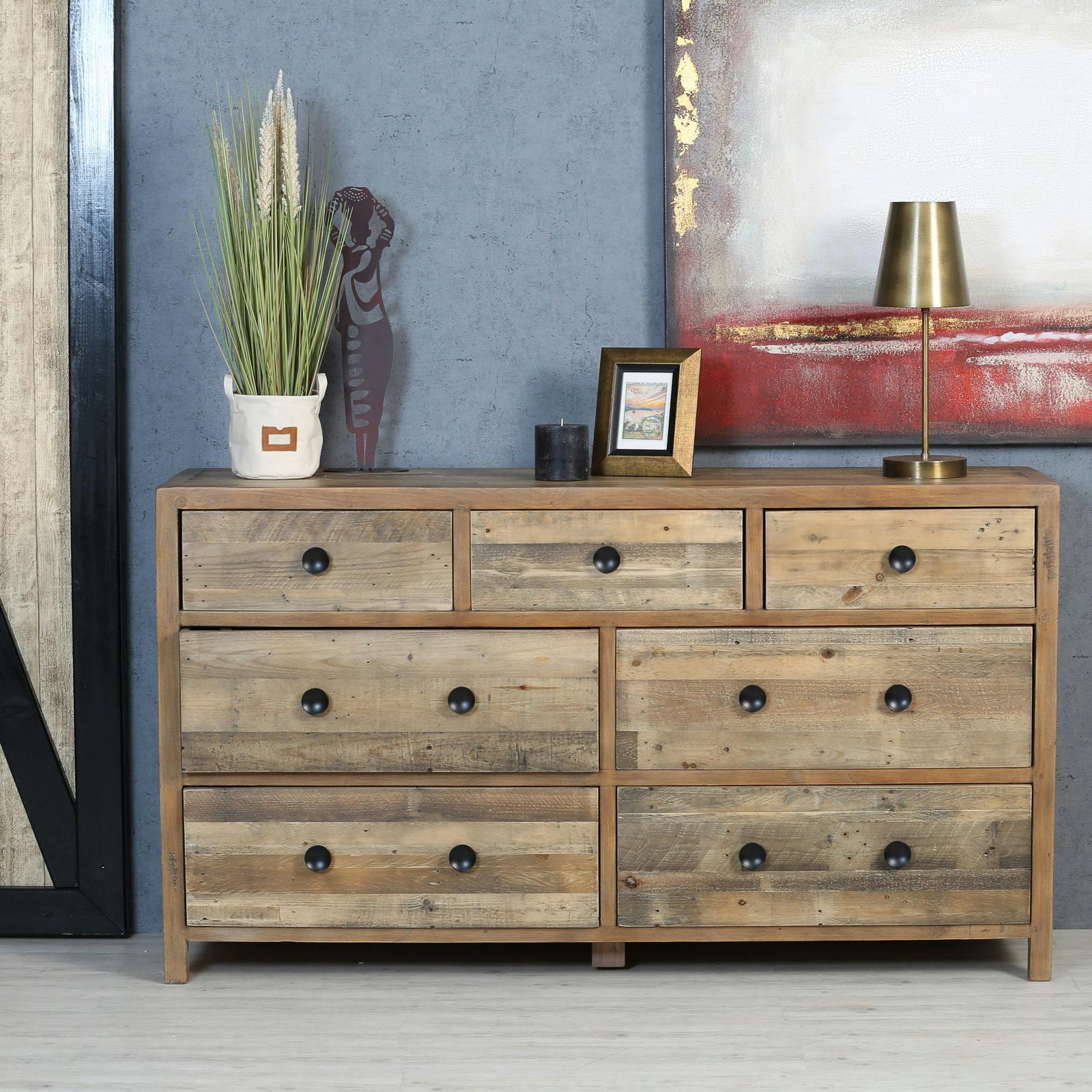 Commode en bois recyclé 7 tiroirs BRISBANE Commodes Pier Import